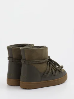 Inuikii – Stiefeletten aus Veloursleder Olivgrün