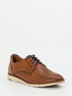 Josef Seibel – Derby-Schuhe aus geprägtem Leder cognac