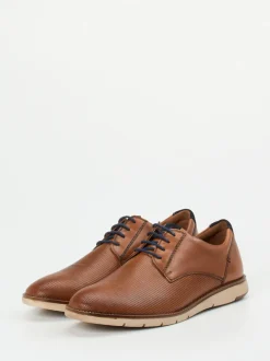 Josef Seibel – Derby-Schuhe aus geprägtem Leder cognac