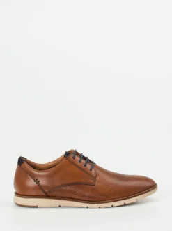 Josef Seibel – Derby-Schuhe aus geprägtem Leder cognac