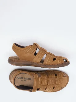 Josef Seibel – Fischersandalen aus Fettleder cognac