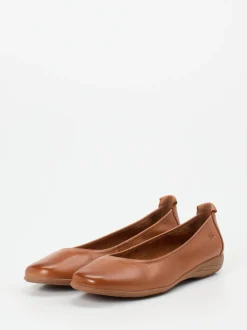 Josef Seibel – Komfort-Ballerinas aus Kalbleder Cognac