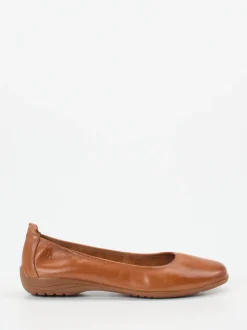 Josef Seibel – Komfort-Ballerinas aus Kalbleder Cognac
