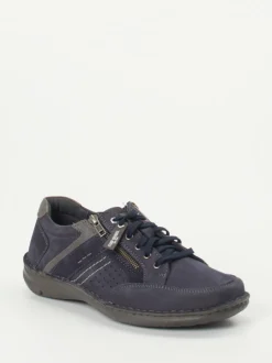 Josef Seibel – Komfort-Schnürschuh aus Nubukleder blau