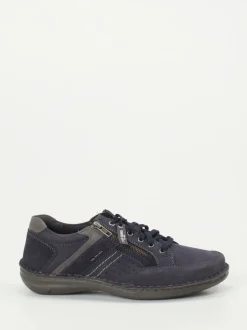 Josef Seibel – Komfort-Schnürschuh aus Nubukleder blau
