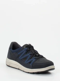 Josef Seibel – Komfort-Sneaker aus Mesh und Nubukleder blau