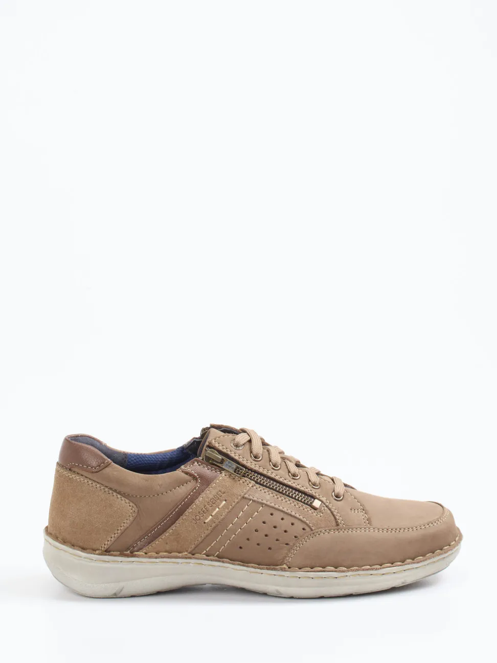Josef Seibel – Komfort-Sneaker aus Nubukleder sandbeige