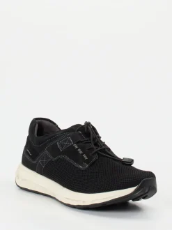 Josef Seibel – Komfort-Sneaker aus Mesh und Veloursleder Schwarz