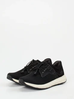 Josef Seibel – Komfort-Sneaker aus Mesh und Veloursleder Schwarz