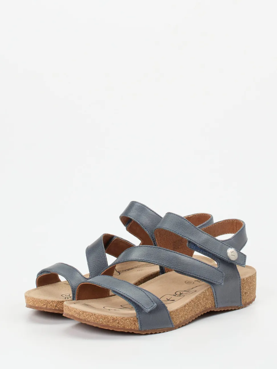 Josef Seibel – Sandalen aus Kalbleder stahlblau