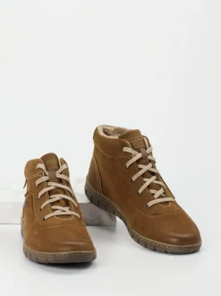 Josef Seibel – Schnürboots aus Nubukleder cognacbraun