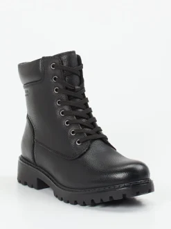 Josef Seibel – Schnürboots aus genarbtem Leder schwarz