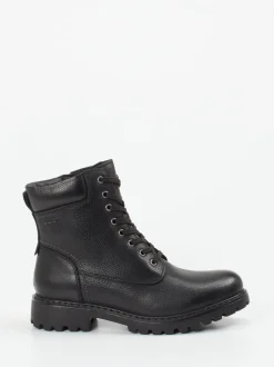 Josef Seibel – Schnürboots aus genarbtem Leder schwarz