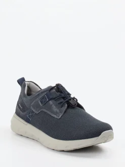 Josef Seibel – Schnürschuh aus Mesh und Veloursleder blau