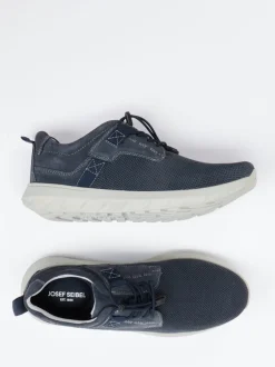 Josef Seibel – Schnürschuh aus Mesh und Veloursleder blau