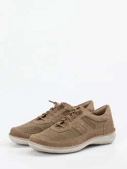 Josef Seibel – Schnürschuh aus Veloursleder sandbeige