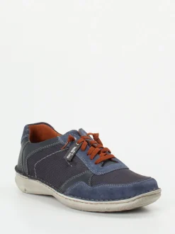 Josef Seibel – Schnürschuhe aus geprägtem Leder blau