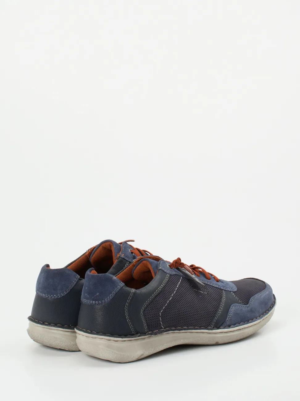 Josef Seibel – Schnürschuhe aus geprägtem Leder blau
