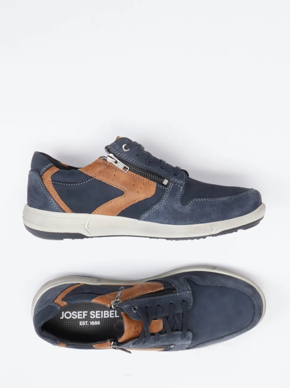 Josef Seibel – Schnürsneaker aus Nubukleder Dunkelblau