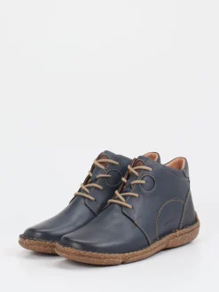 Josef Seibel – Schnürstiefeletten aus Kalbleder Dunkelblau