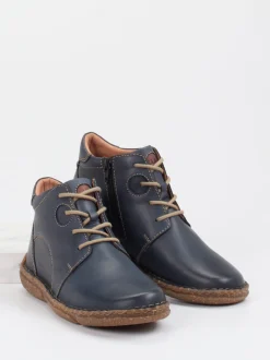 Josef Seibel – Schnürstiefeletten aus Kalbleder Dunkelblau