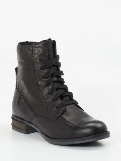 Josef Seibel – Schnürstiefelette aus Leder Schwarz