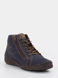Josef Seibel – Schnürstiefelette aus Nubukleder Blau
