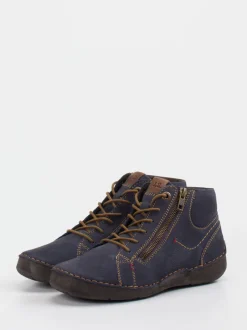 Josef Seibel – Schnürstiefelette aus Nubukleder Blau