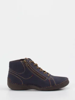 Josef Seibel – Schnürstiefelette aus Nubukleder Blau