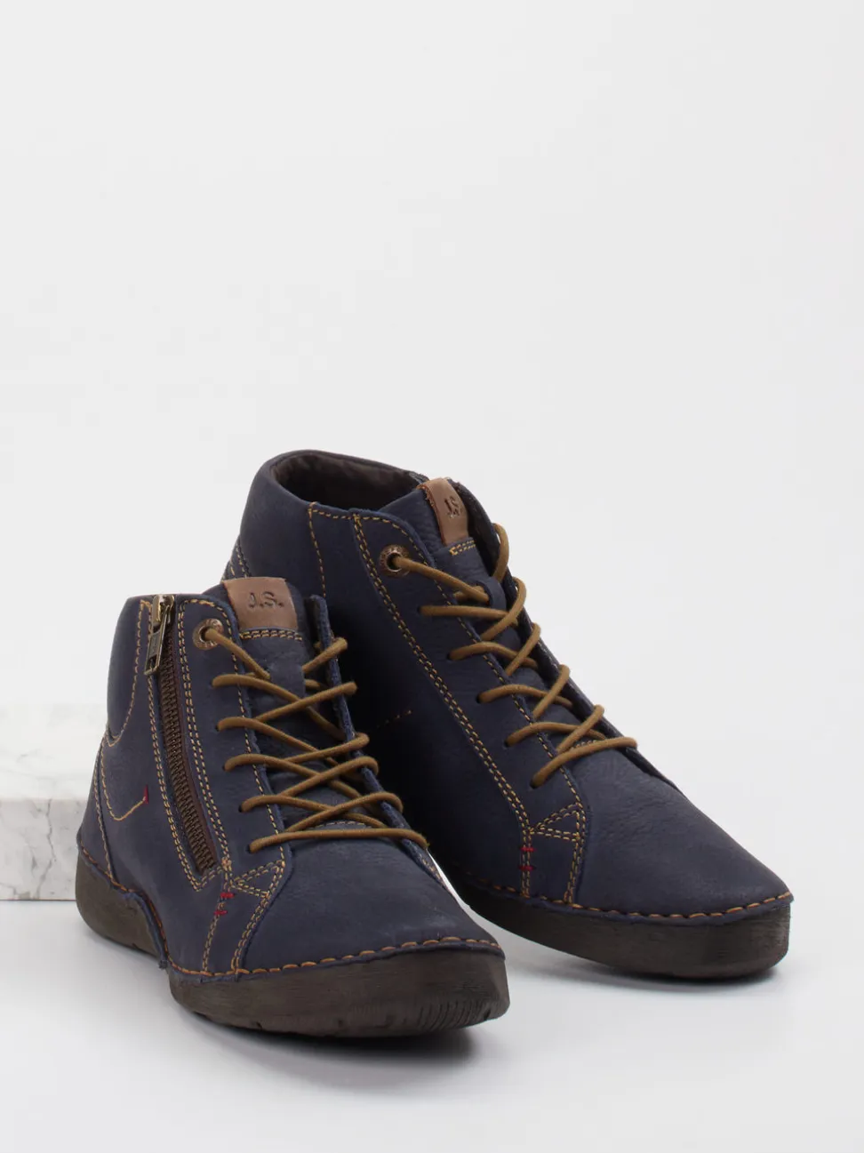 Josef Seibel – Schnürstiefelette aus Nubukleder Blau