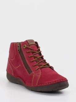 Josef Seibel – Schnürstiefelette aus Nubukleder weinrot