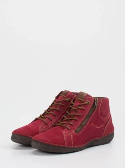 Josef Seibel – Schnürstiefelette aus Nubukleder weinrot
