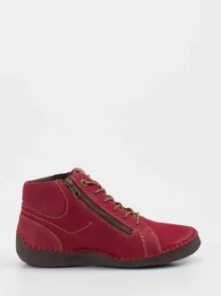 Josef Seibel – Schnürstiefelette aus Nubukleder weinrot
