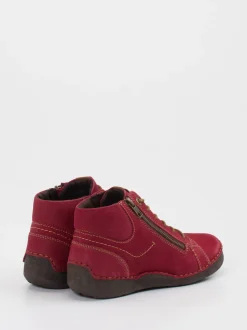 Josef Seibel – Schnürstiefelette aus Nubukleder weinrot