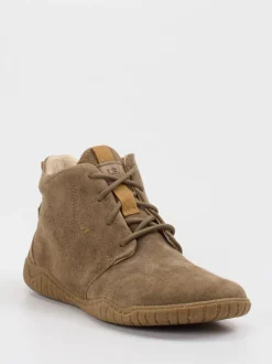Josef Seibel – Schnürstiefelette aus Veloursleder taupe