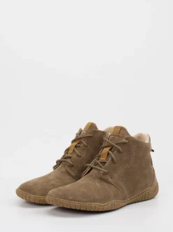 Josef Seibel – Schnürstiefelette aus Veloursleder taupe