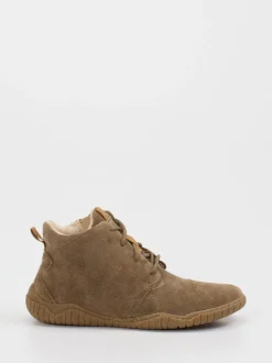 Josef Seibel – Schnürstiefelette aus Veloursleder taupe