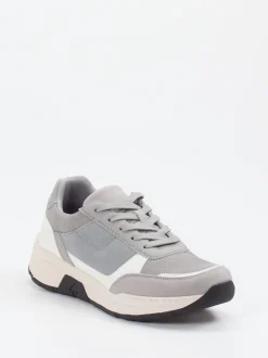 Josef Seibel – Sneaker aus Veloursleder und Mesh grau