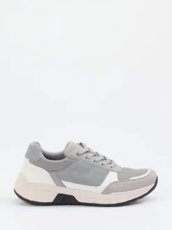 Josef Seibel – Sneaker aus Veloursleder und Mesh grau