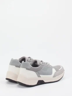 Josef Seibel – Sneaker aus Veloursleder und Mesh grau