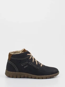 Josef Seibel – Stiefelette aus Velourslederimitat schwarzgrau