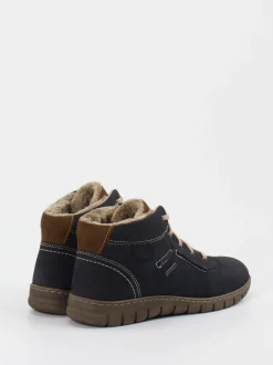 Josef Seibel – Stiefelette aus Velourslederimitat schwarzgrau