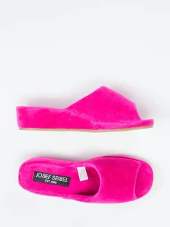 Josef Seibel Relax – Pantolette aus Velourstextil pink