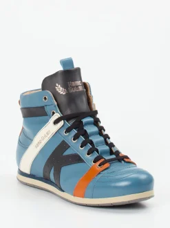 Kamo Gutsu – High-Top Sneaker aus Kalbleder Petrol