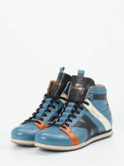 Kamo Gutsu – High-Top Sneaker aus Kalbleder Petrol