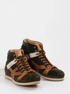 Kamo Gutsu – High-Top-Sneaker aus Veloursleder grün