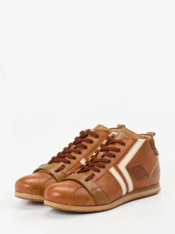 Kamo Gutsu – Mid-Top-Sneaker aus Kalbleder cognac