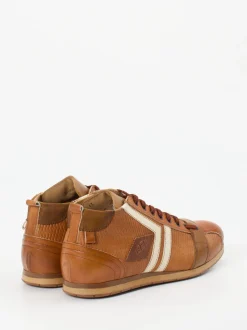 Kamo Gutsu – Mid-Top-Sneaker aus Kalbleder cognac