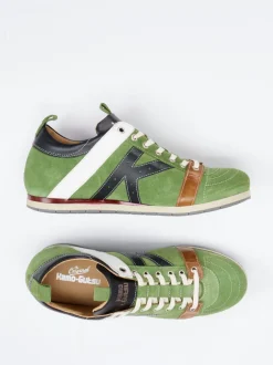 Kamo Gutsu – Retro-Sneaker aus Veloursleder grün