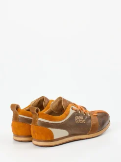 Kamo Gutsu – Sneaker aus Kalbleder in Braun-Orange